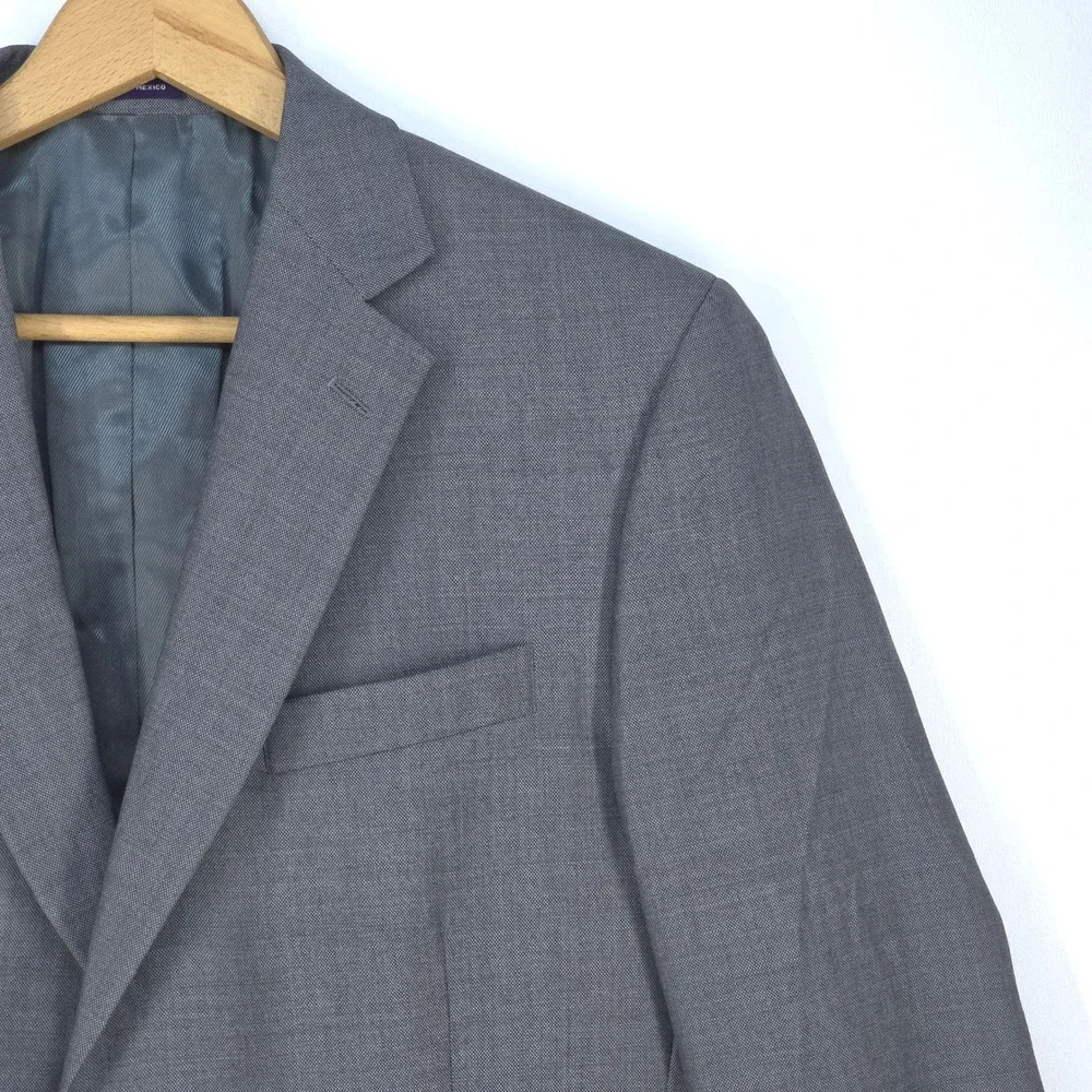 Stafford Mens 42R 100%‎ Wool Gray Crosshatch Sport Coat Blazer Jacket Corpcore